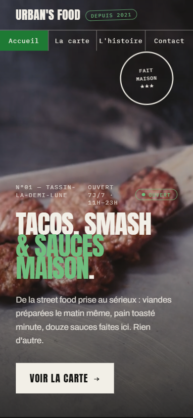 Urban's Food — version mobile